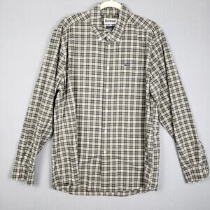 Barbour Men's Size L Long Sleeve Button Up Green Checkered Plaid Office Casual